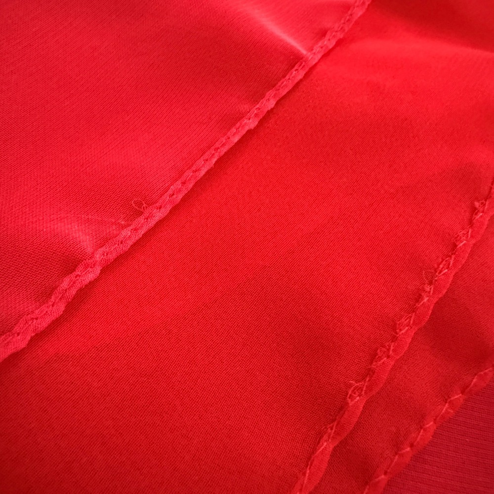 Vintage Red Sheer Chiffon Scarf Rectangular Lightweight Made in USA RN 88072